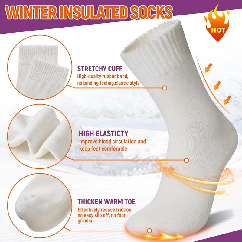 AMENLAN Store Women Heated Socks Ski Winter Thermal Hiking Snowboarding Thick Boot Insulated Socks 3 Pairs - Image 4